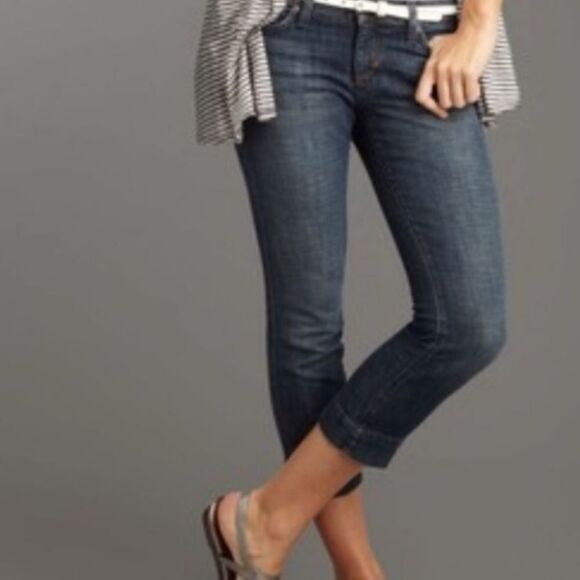 💜Anthropogie Joe's Jeans Socialite Kennedy Cuffed Capri Jeans Size 10/30 - Picture 2 of 12